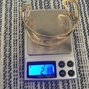 Cuff gold tone stamped 10k bracelet